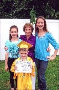 Tom Thumb graduate from preschool with his 2 sisters, also graduates