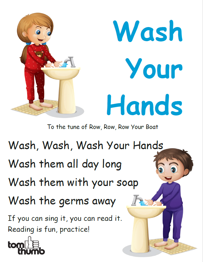 Click on the image to download the PDF file wash your hands lyrics