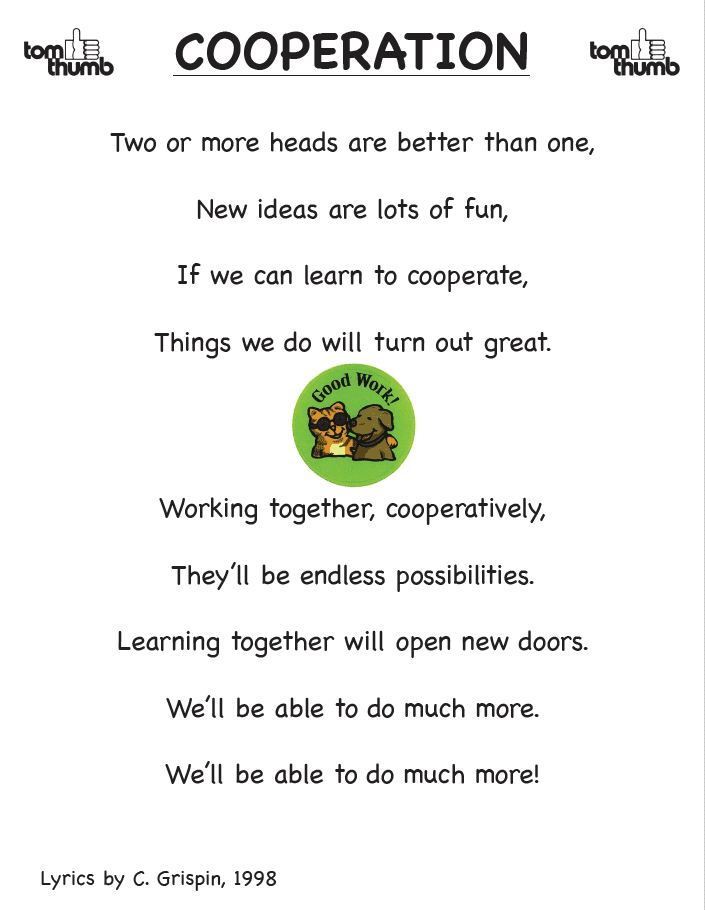 Click on the image to download the PDF file cooperation song lyrics